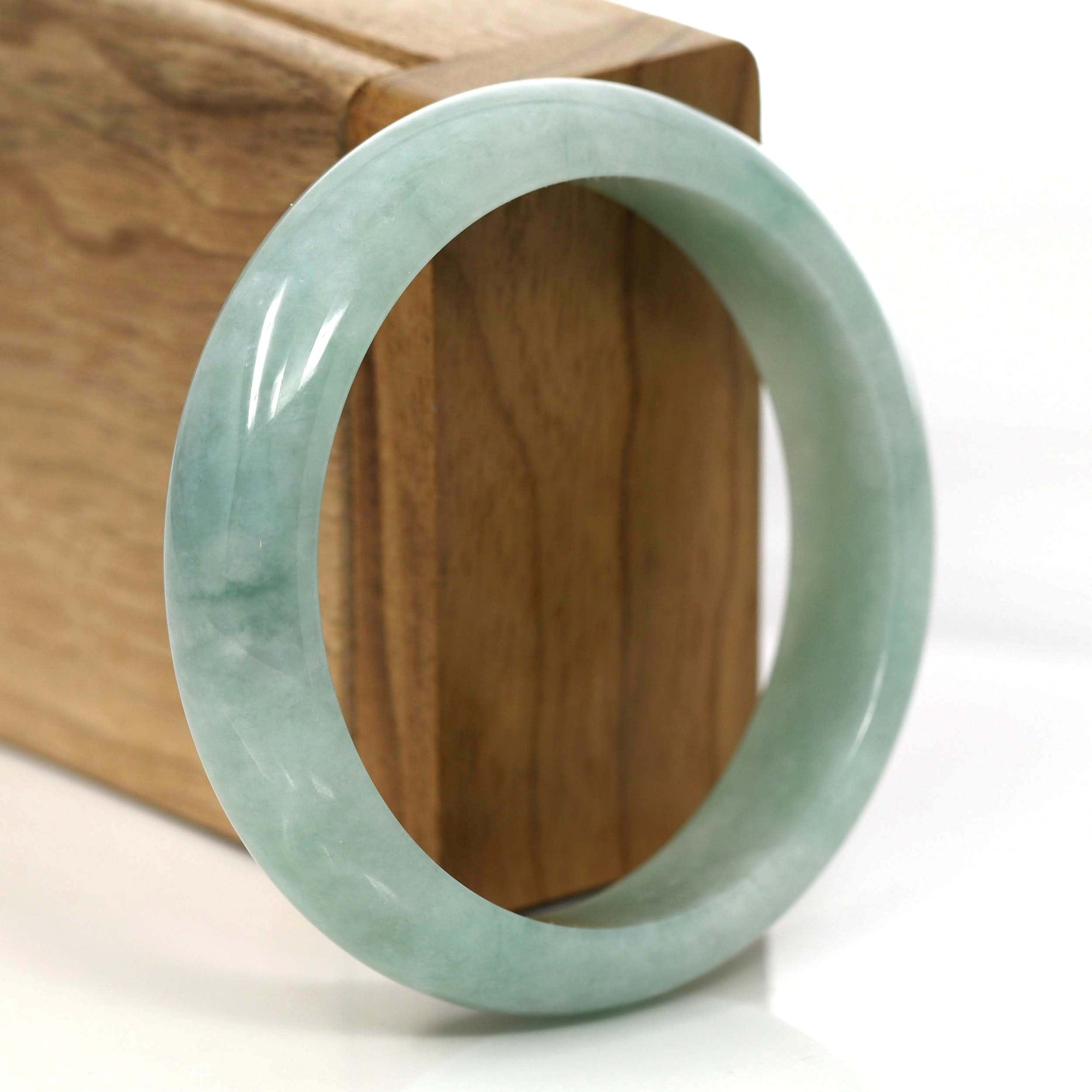 Baikalla Jewelry Jade Bangle Genuine Burmese Green Jadeite Jade Bangle Bracelet (60.51 mm) 