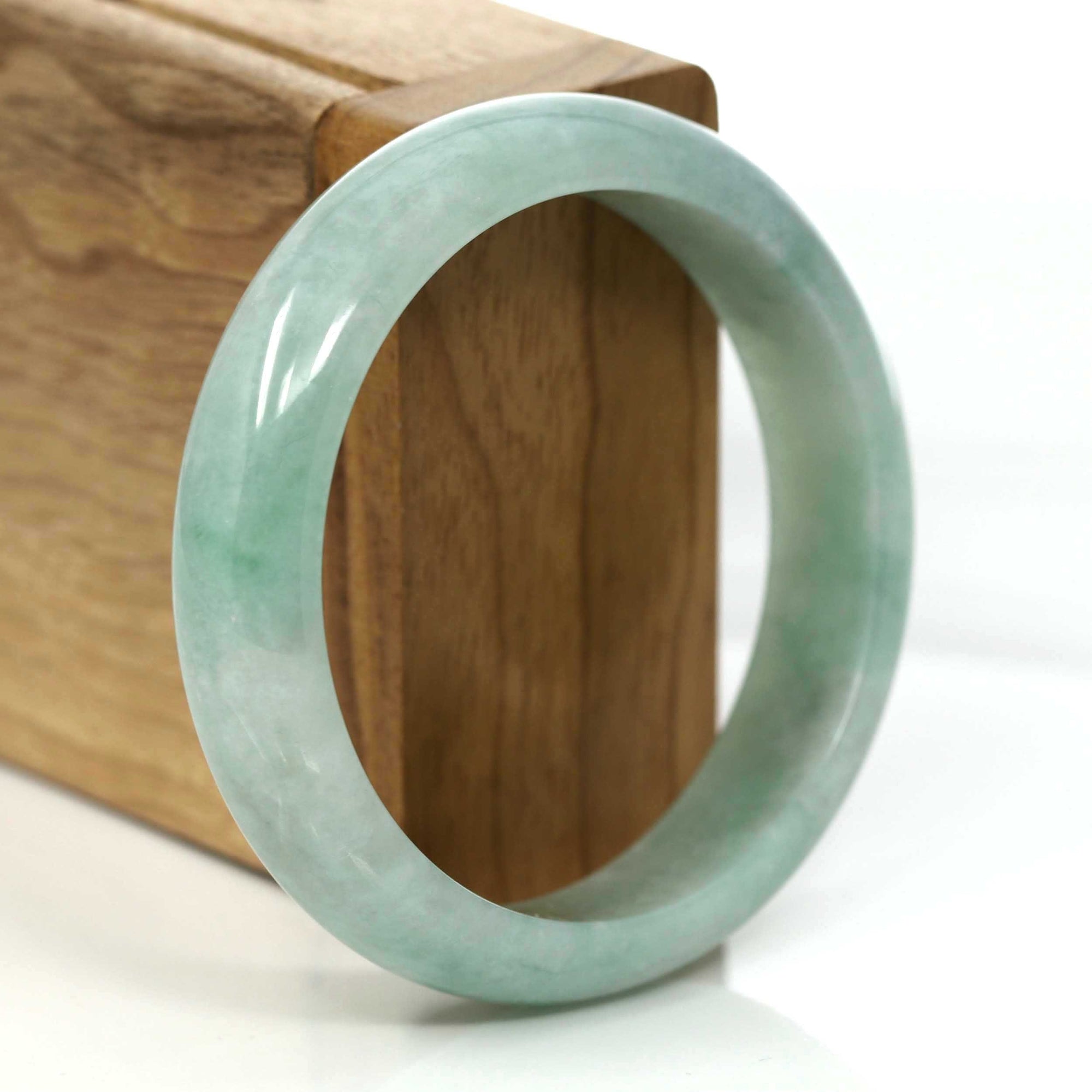 Baikalla Jewelry Jade Bangle Genuine Burmese Green Jadeite Jade Bangle Bracelet (60.51 mm) 