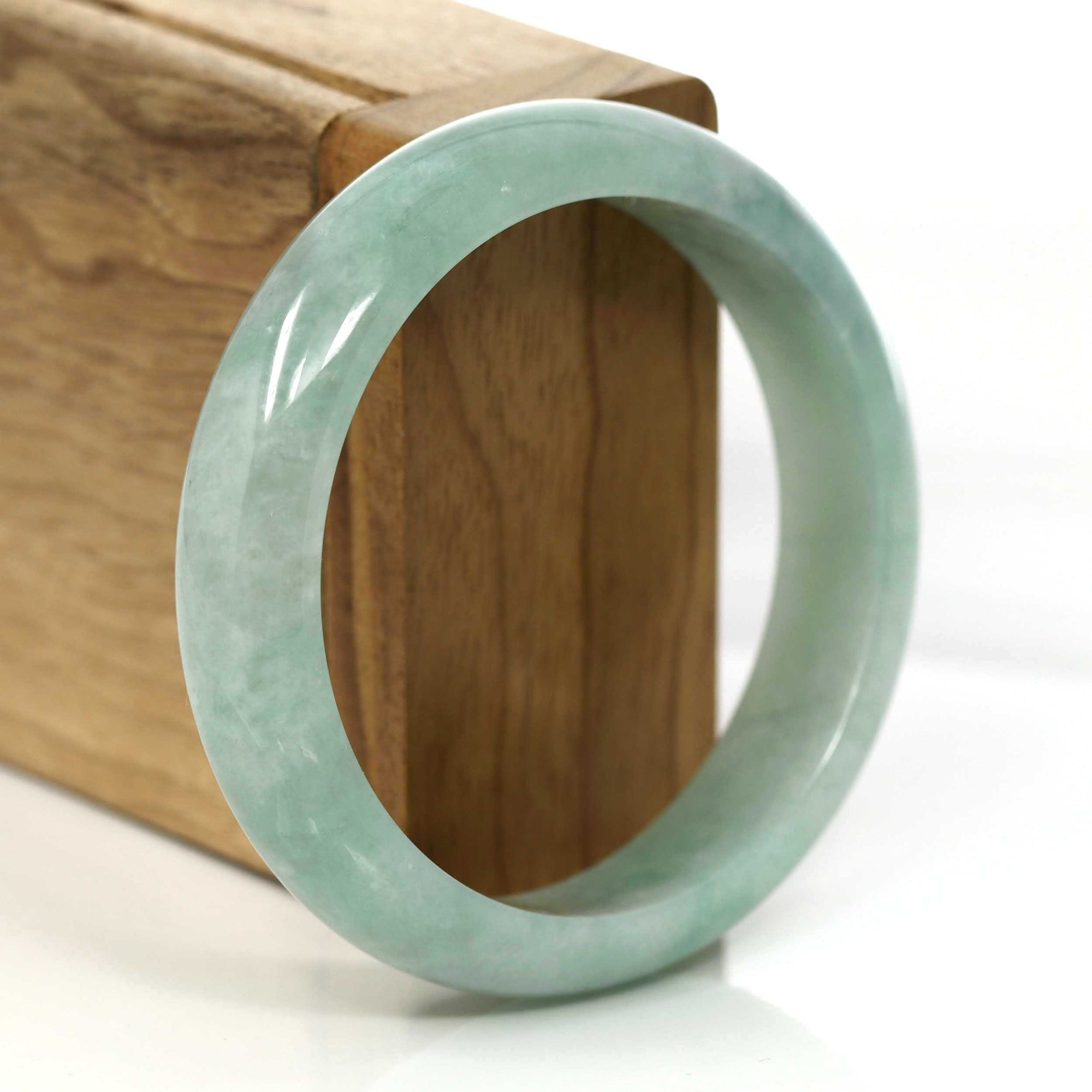 Baikalla Jewelry Jade Bangle Genuine Burmese Green Jadeite Jade Bangle Bracelet (60.51 mm) #648