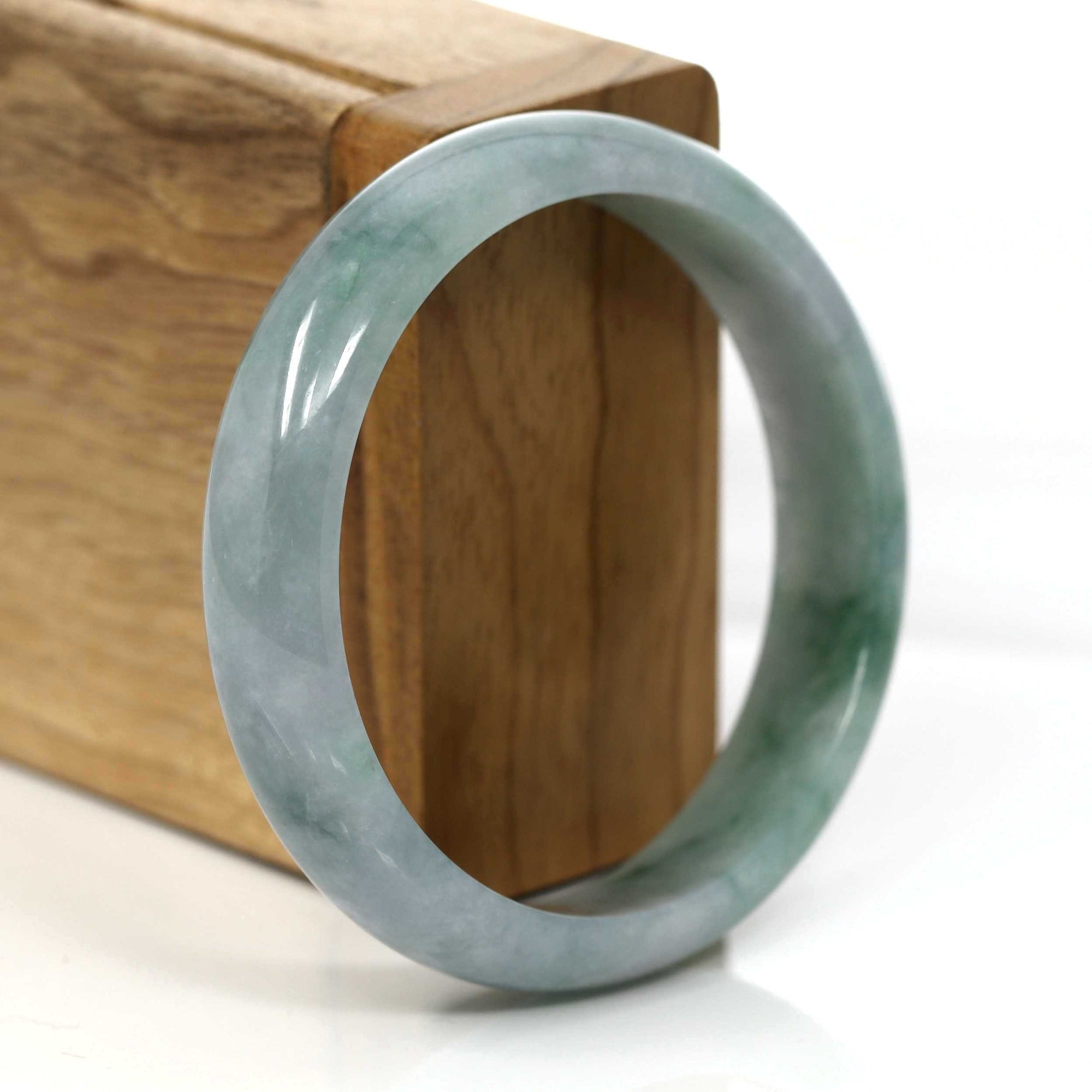 Baikalla Jewelry Jade Bangle Genuine Burmese Green Jadeite Jade Bangle Bracelet (60.51 mm) #660