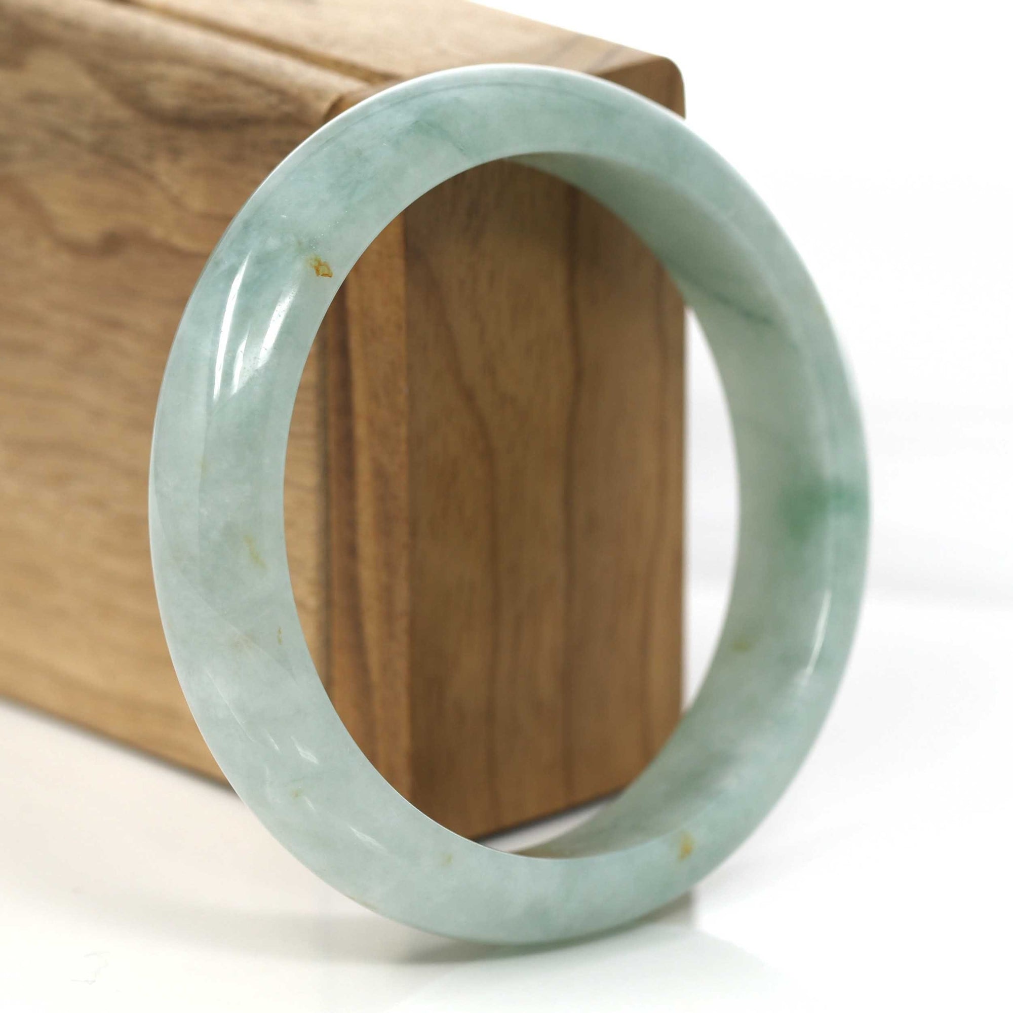 Baikalla Jewelry Jade Bangle Genuine Burmese Green Jadeite Jade Bangle Bracelet (60.51 mm) #355