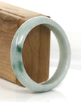 Baikalla Jewelry Jadeite Jade Bangle Bracelet "Classic Princess Half Round" Blue- Green Jadeite Jade Bangle (58.88 mm) 