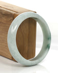 Baikalla Jewelry Jadeite Jade Bangle Bracelet "Classic Princess Half Round" Blue- Green Jadeite Jade Bangle (58.88 mm) 