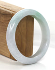 Baikalla Jewelry Jadeite Jade Bangle Bracelet Genuine White & Green Burmese Jadeite Jade Bangle Bracelet (55.64 mm) 