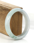 Baikalla Jewelry Jadeite Jade Bangle Bracelet "Classic Princess Half Round" Blue- Green Jadeite Jade Bangle (58.88 mm) 