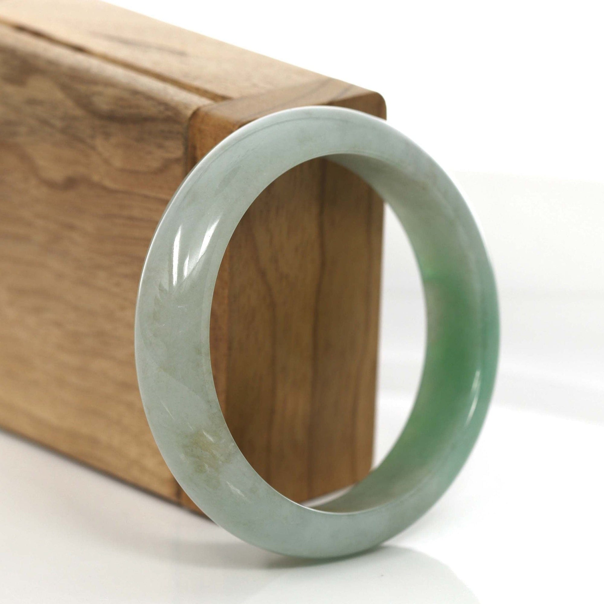 Baikalla Jewelry Jadeite Jade Bangle Bracelet Baikalla Classic Forest Green Natural Burmese Jadeite Jade Bangle (58.72 mm) 