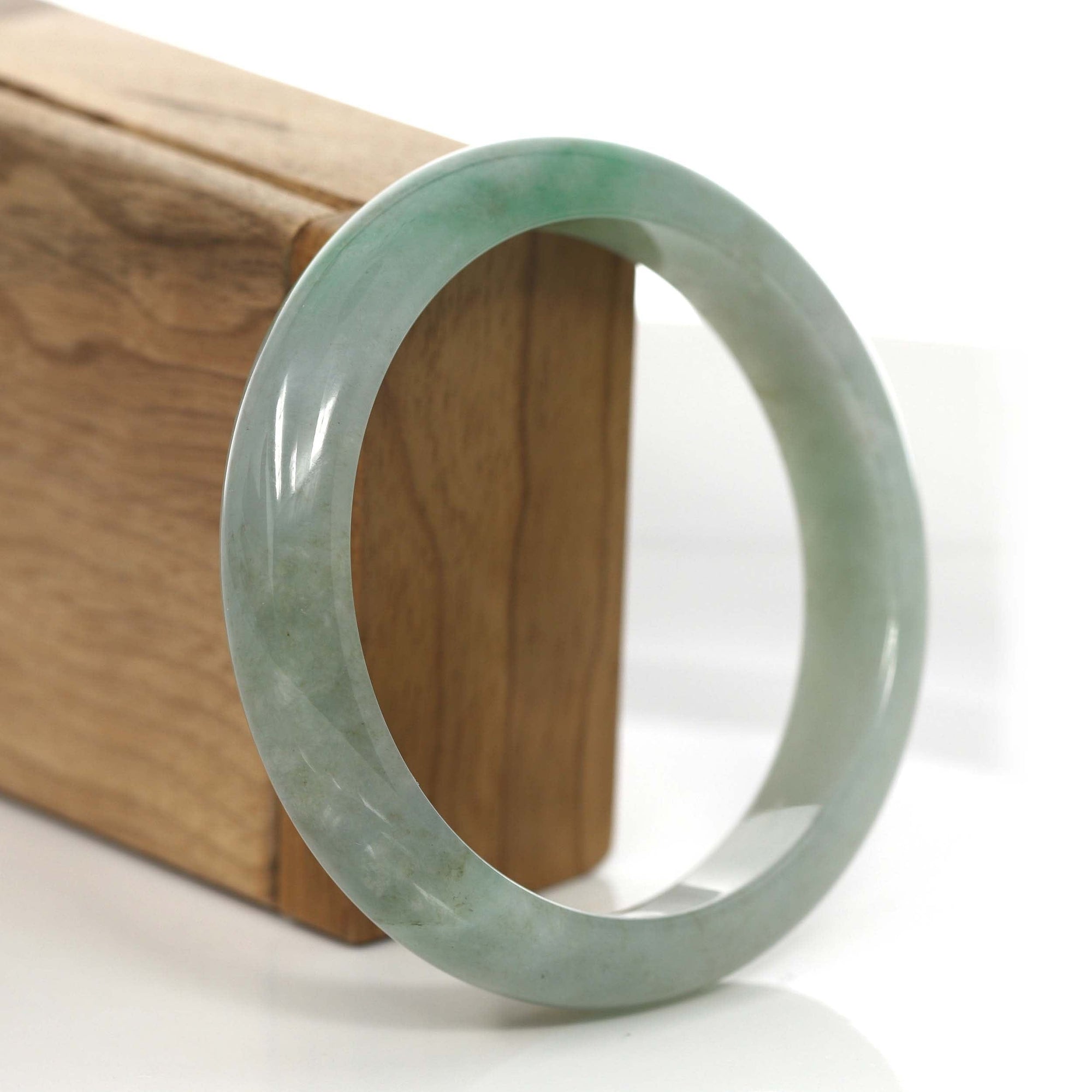 Baikalla Jewelry Jadeite Jade Bangle Bracelet Copy of Baikalla Classic Green Natural Burmese Jadeite Jade Bangle (56.74 mm) #753