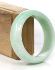 Baikalla Jewelry Jadeite Jade Bangle Bracelet Baikalla Classic Green Natural Jadeite Jade Wider Bangle Bracelet (58.50 mm) 