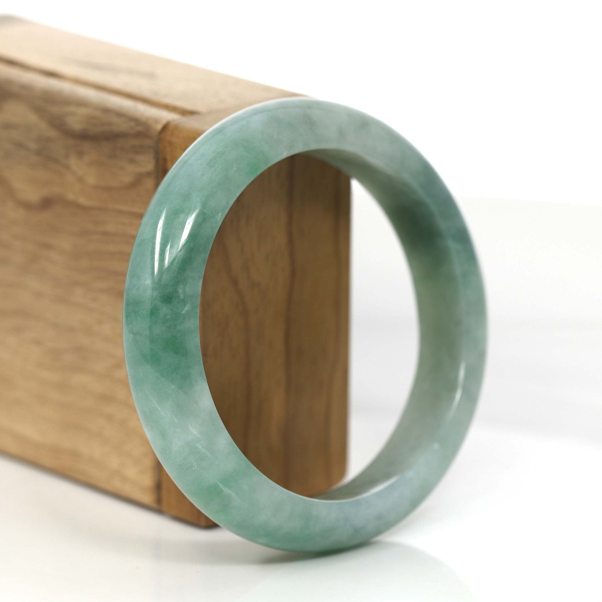 Baikalla Jewelry Jadeite Jade Bangle Bracelet Forest Green Classic Real Jadeite Jade Bangle Bracelet (57.34 mm) 