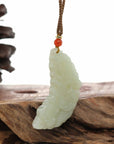 Baikalla Jewelry Jade Pendant Necklace Baikalla™ "Dragon & Phoenix" Genuine HeTian White Nephrite Jade Pendant Necklace