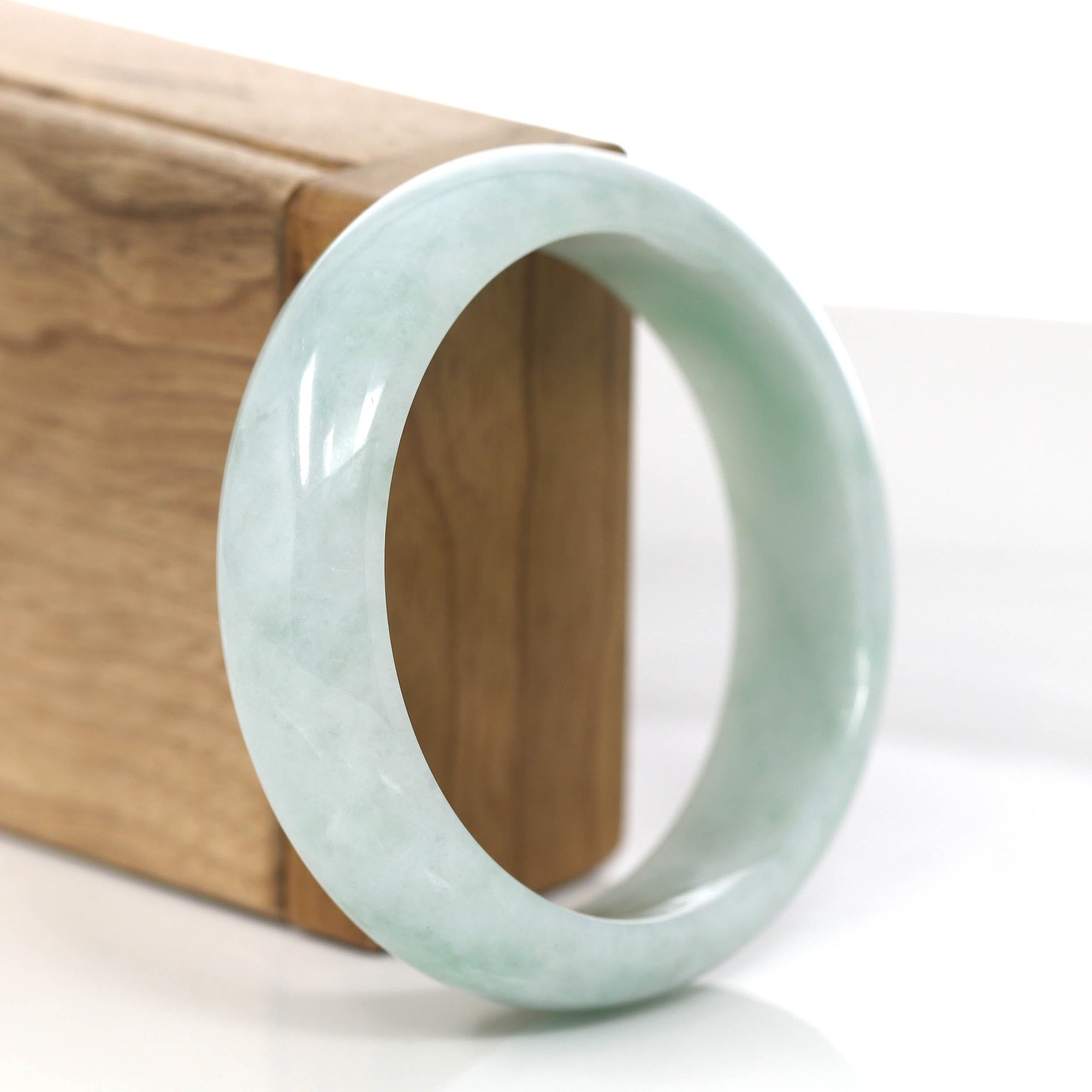 Baikalla Jewelry Jadeite Jade Bangle Bracelet Baikalla Natural Lavender- Green Jadeite Jade Bangle Bracelet (56.24 mm) #847