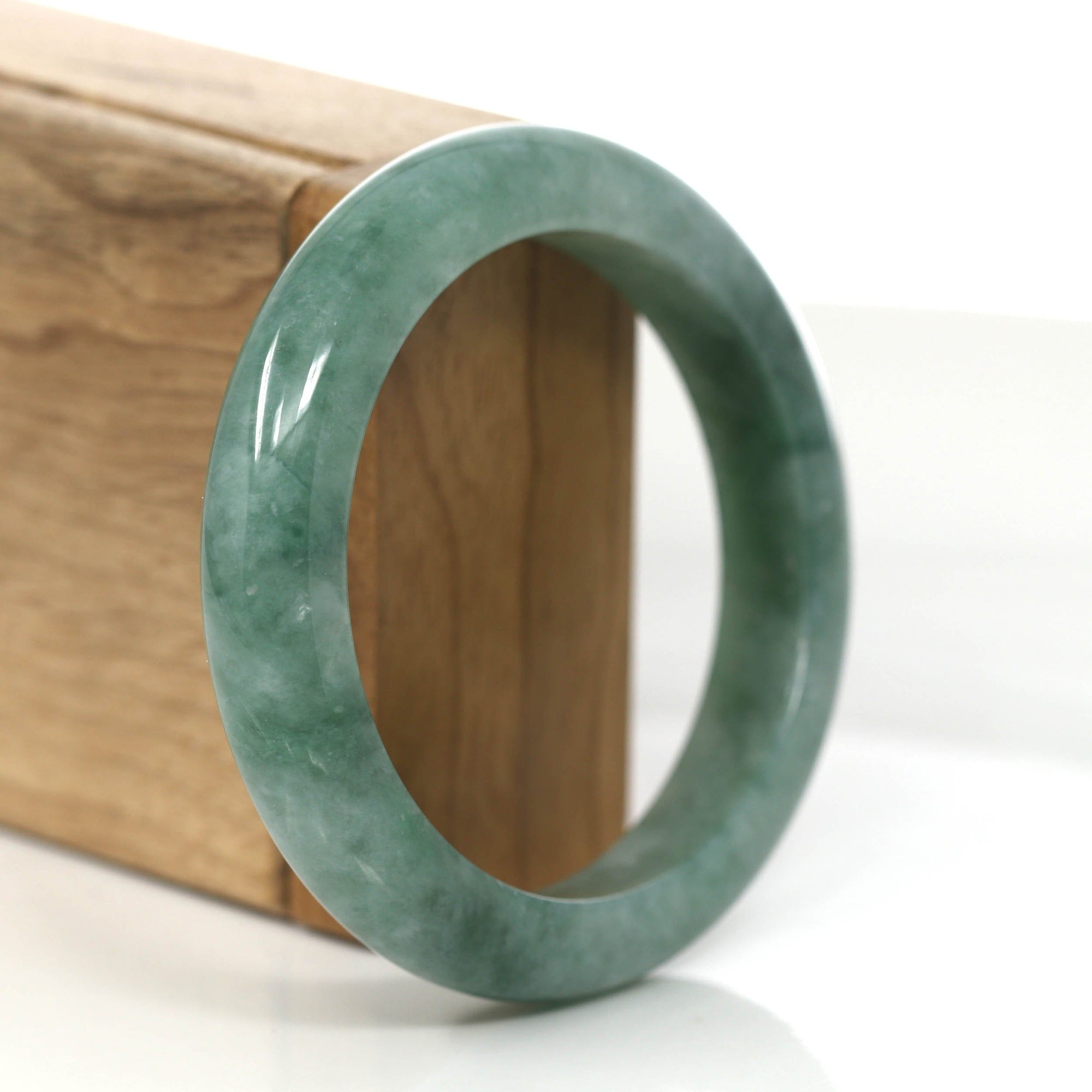 Baikalla Jewelry Jadeite Jade Bangle Bracelet Baikalla Forest Green Classic Real Jadeite Jade Bangle Bracelet (58.92mm) #862