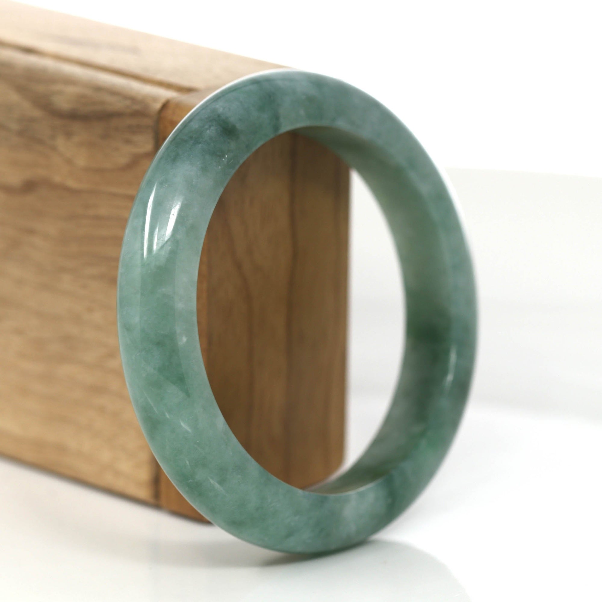 Baikalla Jewelry Jadeite Jade Bangle Bracelet Baikalla Forest Green Classic Real Jadeite Jade Bangle Bracelet (58.92mm) #862