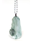 Baikalla Jewelry Jade Carving Necklace Baikalla™ "Soaring dragon" Natural Jadeite Jade Blue Green Pendant Necklace For Men, Collectibles