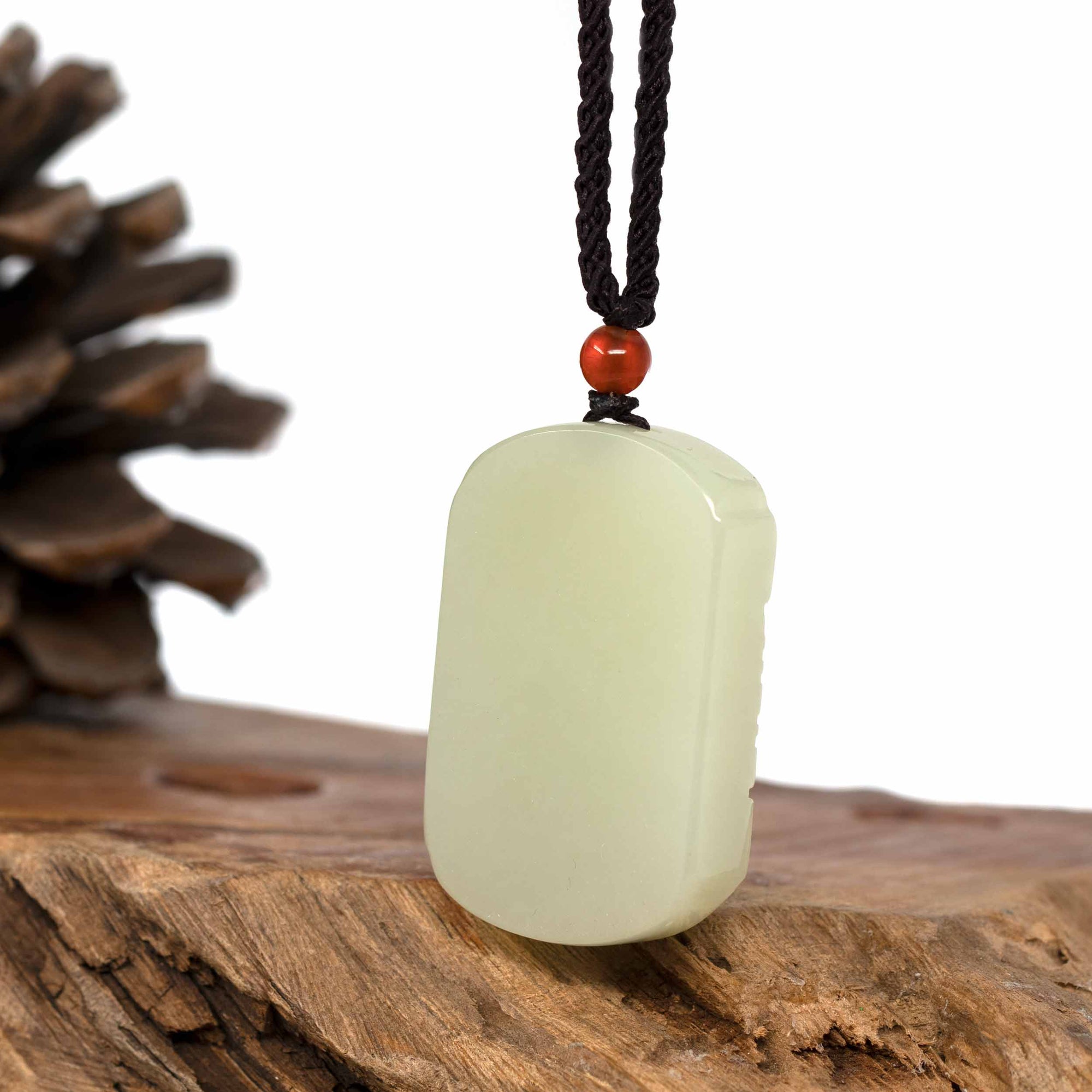 Baikalla Jewelry Jade Pendant Necklace Baikalla™ &quot;Dragon &amp; Phoenix&quot; Genuine HeTian White Nephrite Jade Pendant Necklace