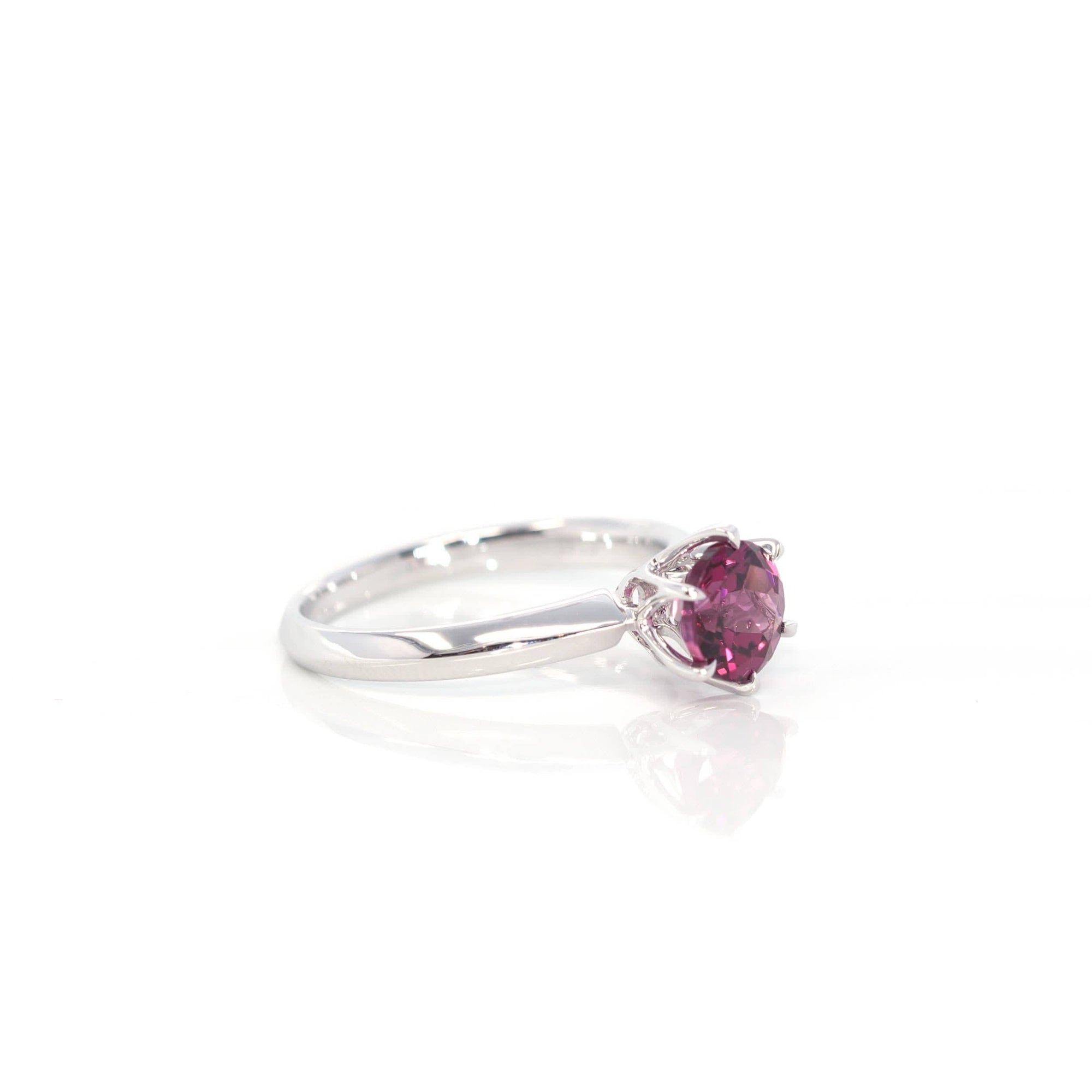 Baikalla Jewelry Gold Sapphire Ring 14k White Gold Purple Garnet Ring