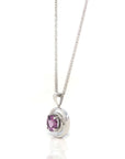 Baikalla Jewelry Gemstone Pendant Necklace 14k White Gold Genuine AAA Royal Garnet Pendant Necklace