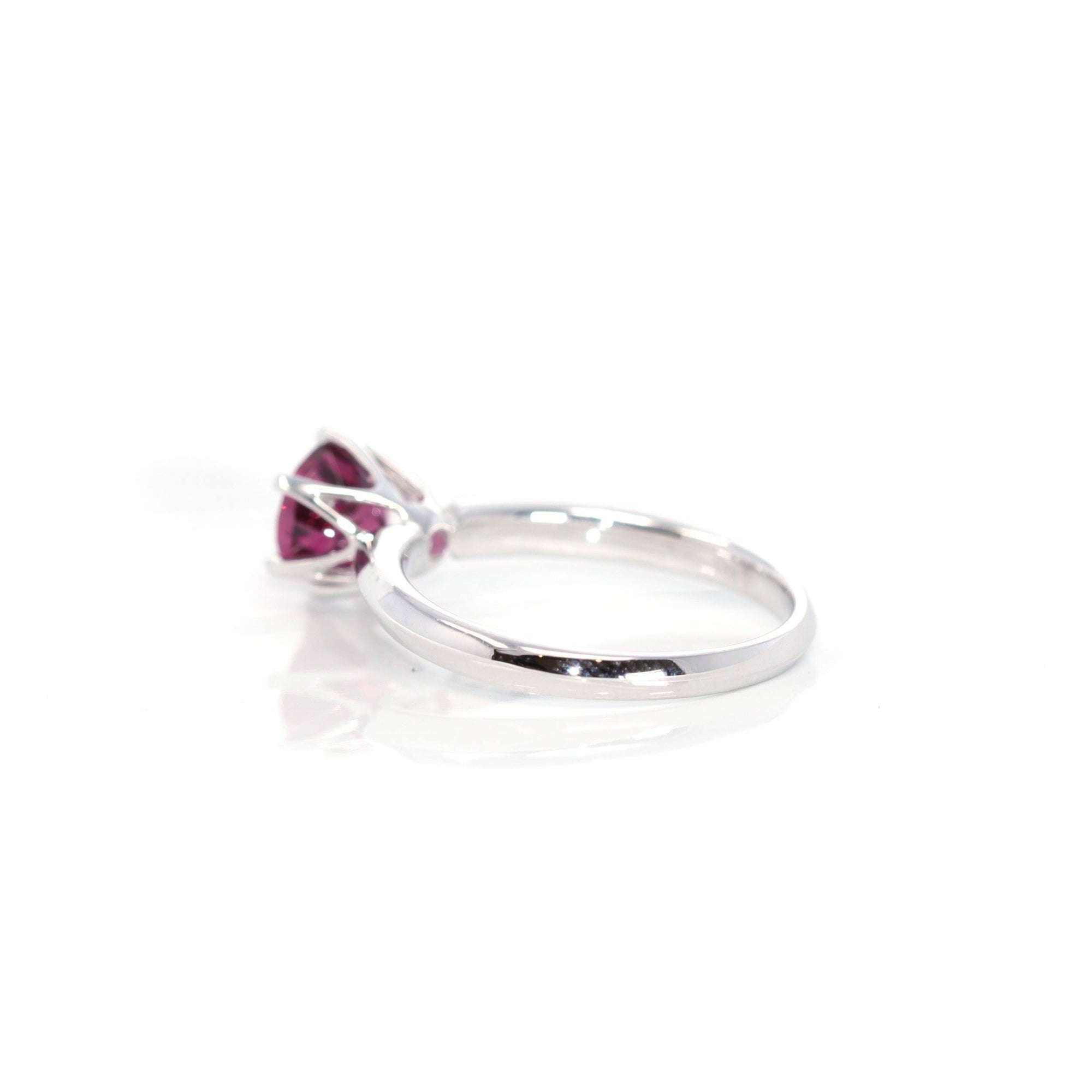 Baikalla Jewelry Gold Sapphire Ring 14k White Gold Purple Garnet Ring