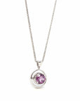 Baikalla Jewelry Gemstone Pendant Necklace 14k White Gold Genuine AAA Royal Garnet Pendant Necklace