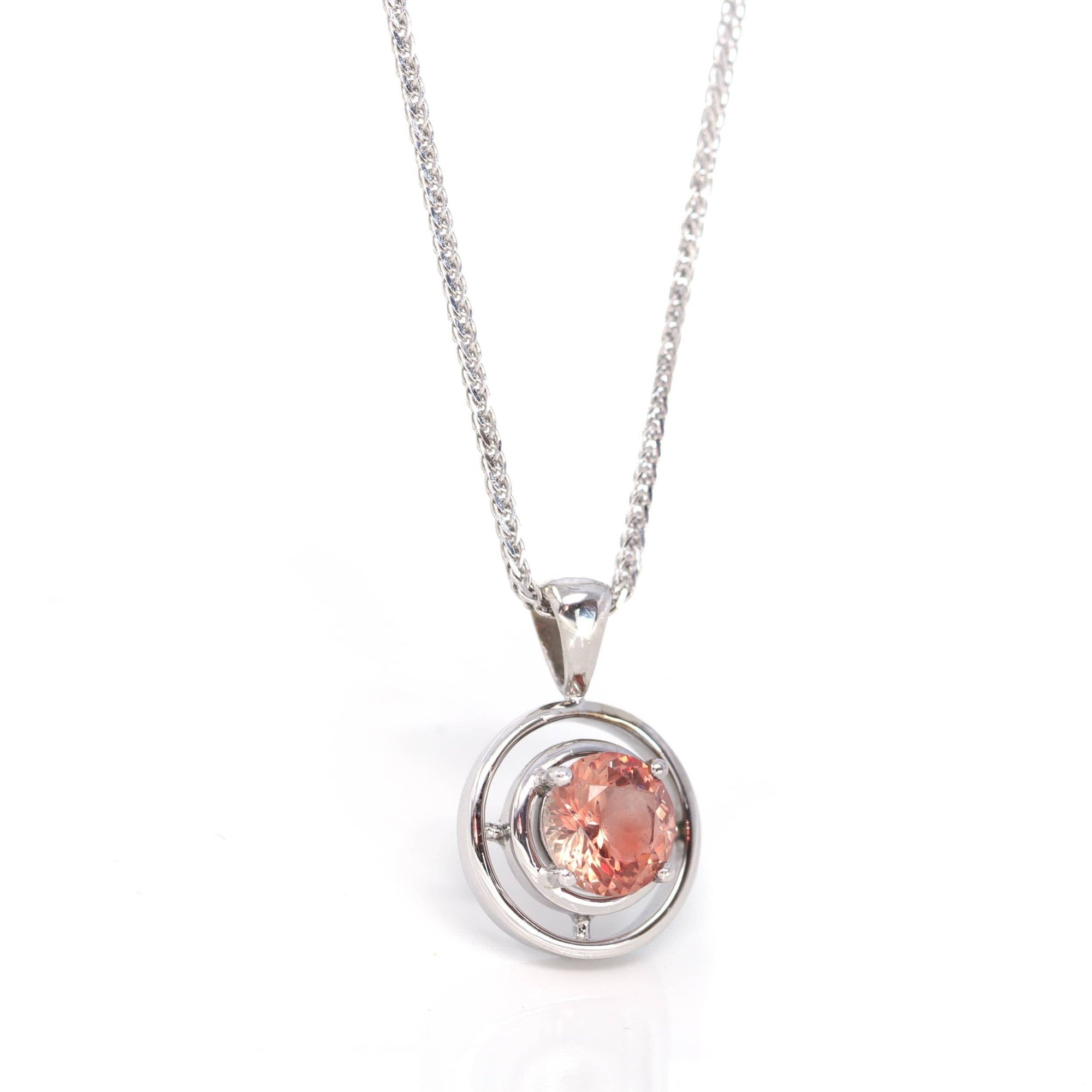 Baikalla Jewelry Gemstone Pendant Necklace 14k White Gold Genuine A Royal Oregon Red Sunstone Pendant Necklace