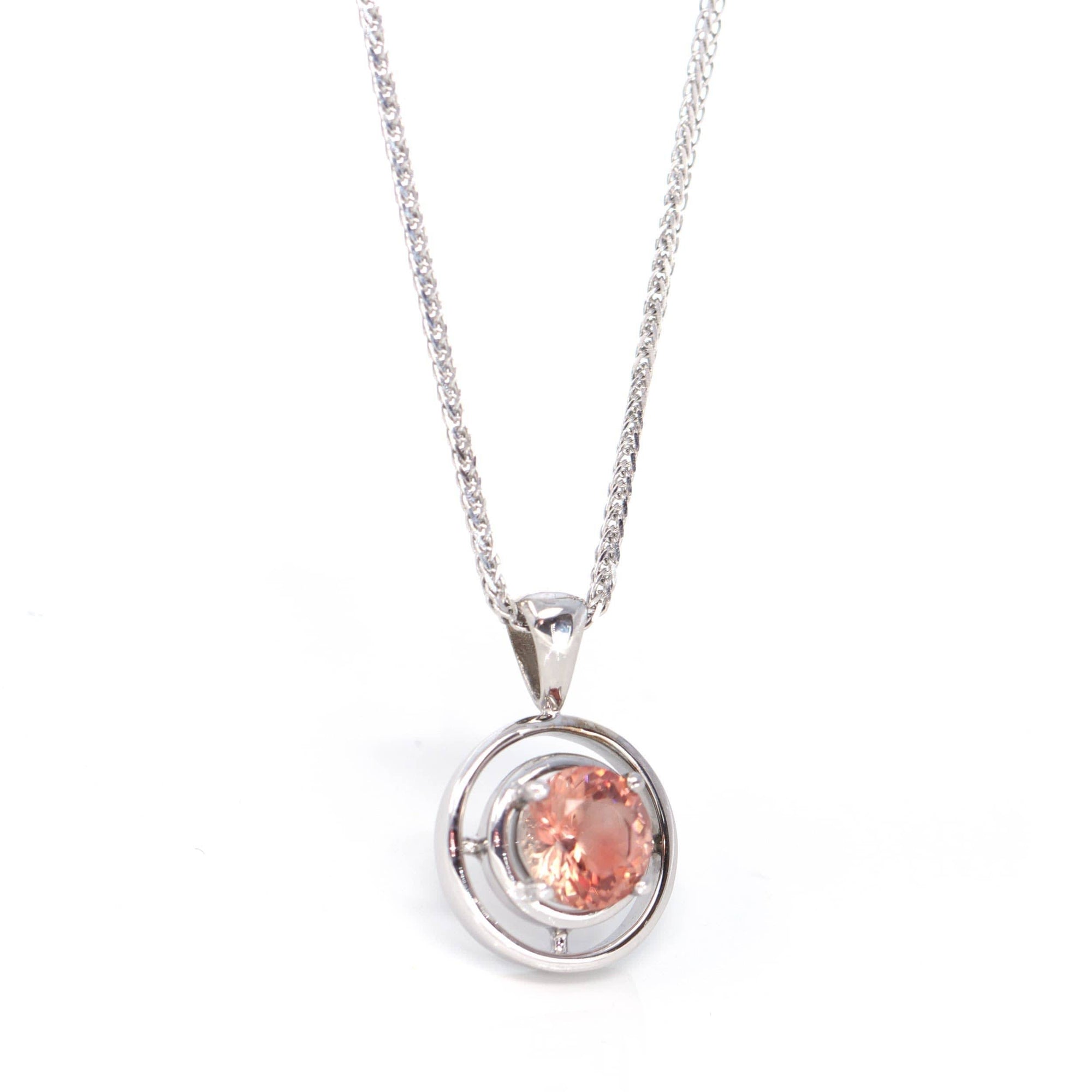 Baikalla Jewelry Gemstone Pendant Necklace 14k White Gold Genuine A Royal Oregon Red Sunstone Pendant Necklace