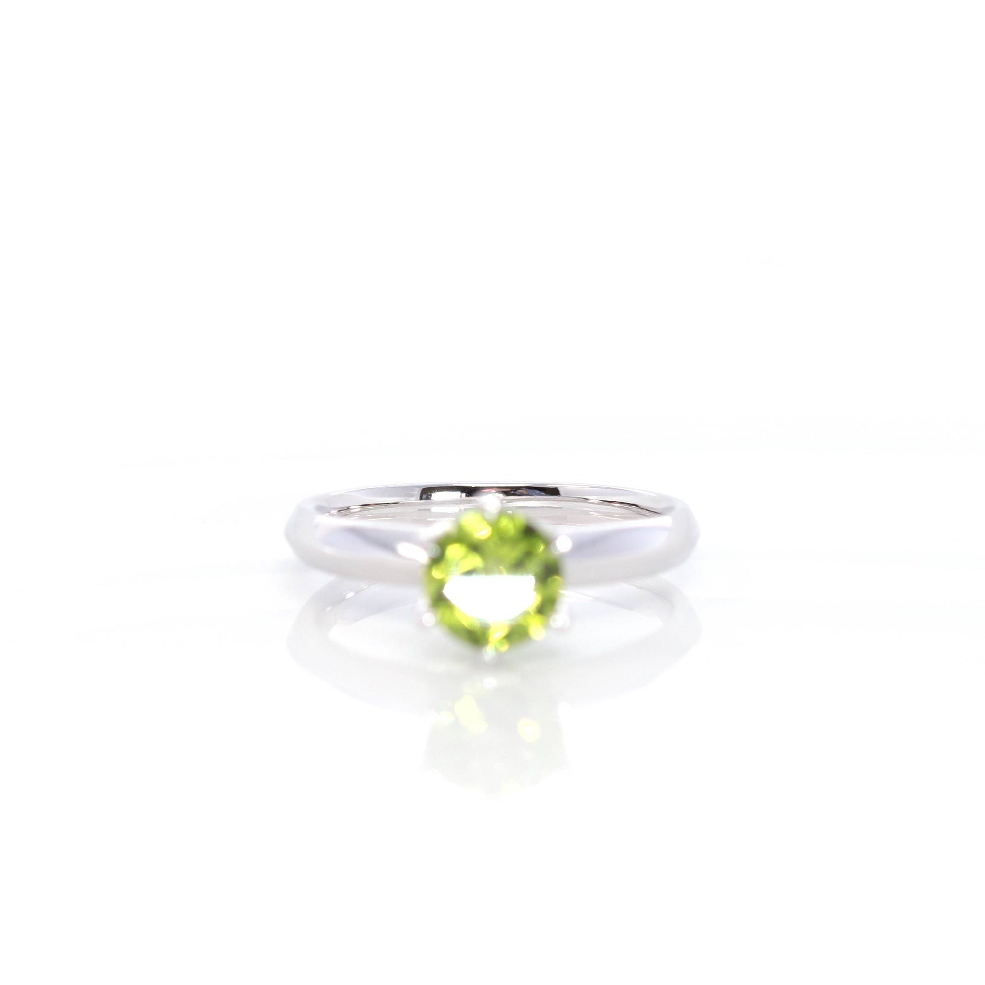 Baikalla Jewelry Gold Sapphire Ring 14k White Gold Peridot Ring