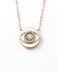 Baikalla Jewelry Gemstone Pendant Necklace Baikalla™ 18K Rose Gold & Ruby Diamond Evil Eyes Pendant Necklace (4 in 1)