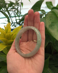 Genuine Burmese Green Jadeite Jade Oval Bangle (55.58 mm) 