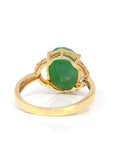 Baikalla Jewelry Jadeite Engagement Ring Baikalla™ "Marie" 18k Rose Gold Natural Green Imperial Jadeite Ring With Diamonds