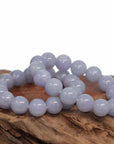 Baikalla Jewelry jade beads bracelet Jadeite Jade 13mm Round Purple Lavender Beads Bracelet ( 13 mm ) For Men