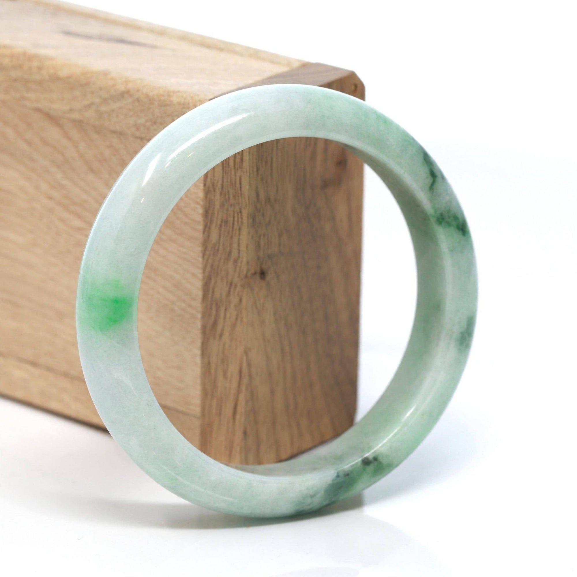 Baikalla Jewelry Jadeite Jade Bangle Bracelet Baikalla™ "Classic Bangle" Genuine Burmese Green Jadeite Jade Bangle Bracelet (58.2 mm) #167