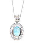 Baikalla Jewelry Silver Topaz Necklace Sterling Silver Natural Topaz Luxury Pendant Necklace With Lovely Bear