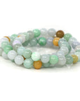 Baikalla Jewelry jade beads bracelet 6.5 inches Genuine Jadeite Jade Round Multiple Colors Beads Bracelet (8.5 mm)