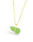 Baikalla Jewelry Gold Jadeite Necklace Baikalla™ "Lucky Gourd" HuLu18k Yellow Gold Green Nephrite Jade Pendant Necklace