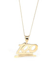 Baikalla Jewelry 24K Pure Yellow Gold Pendant Pendant Only 14k Yellow Gold "100" Pendant Necklace