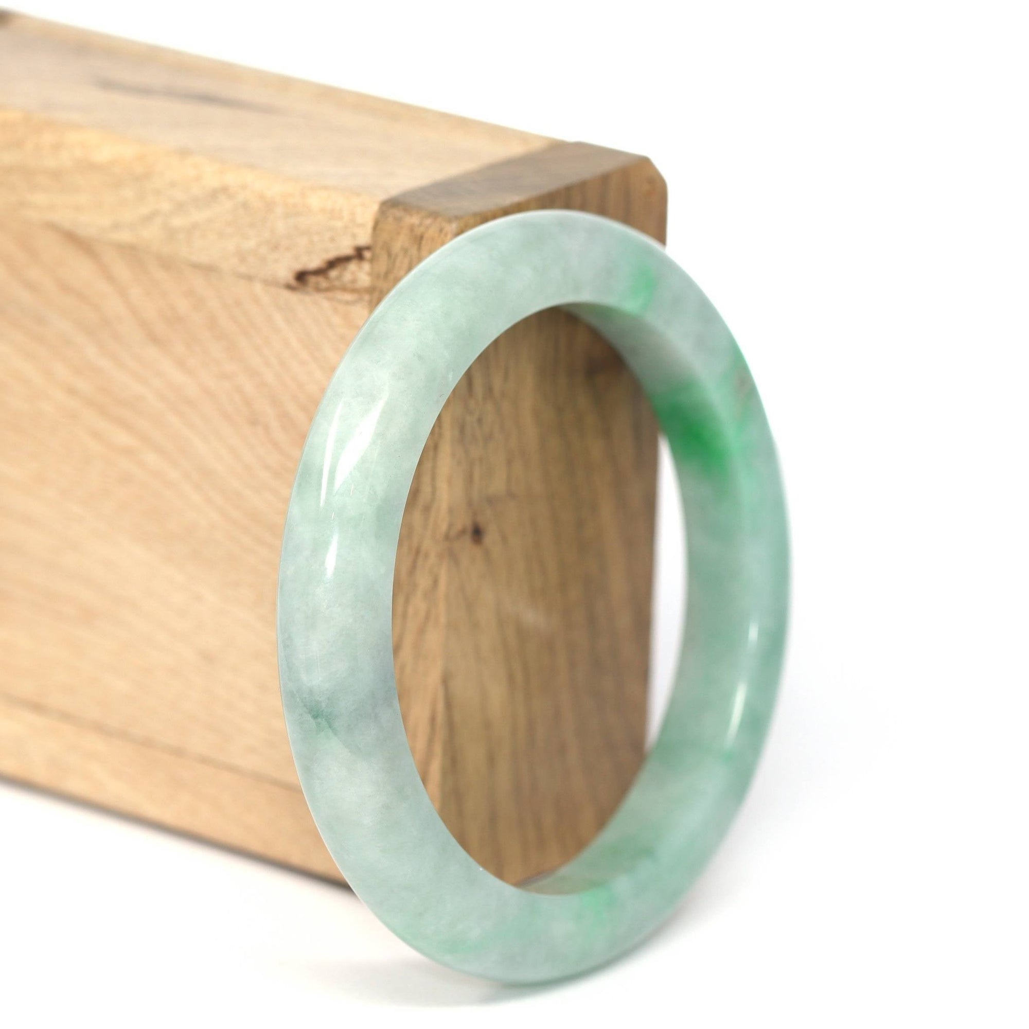 Baikalla Jewelry Jadeite Jade Bangle Bracelet Genuine Burmese Forest Green Jadeite Jade Bangle Bracelet (53.83 mm) 