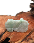 Baikalla Jewelry genuine jadeite carving Baikalla™ Pi Xiu Genuine Burmese apple green Jadeite Jade PiXiu Pendant Necklace (FengShui Lucky)