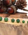 Baikalla Jewelry Gold Jade Earrings Baikalla™ "Classic Jade Stud" 18K Gold Genuine Nephrite Green Jade Beads (high quality) Earrings