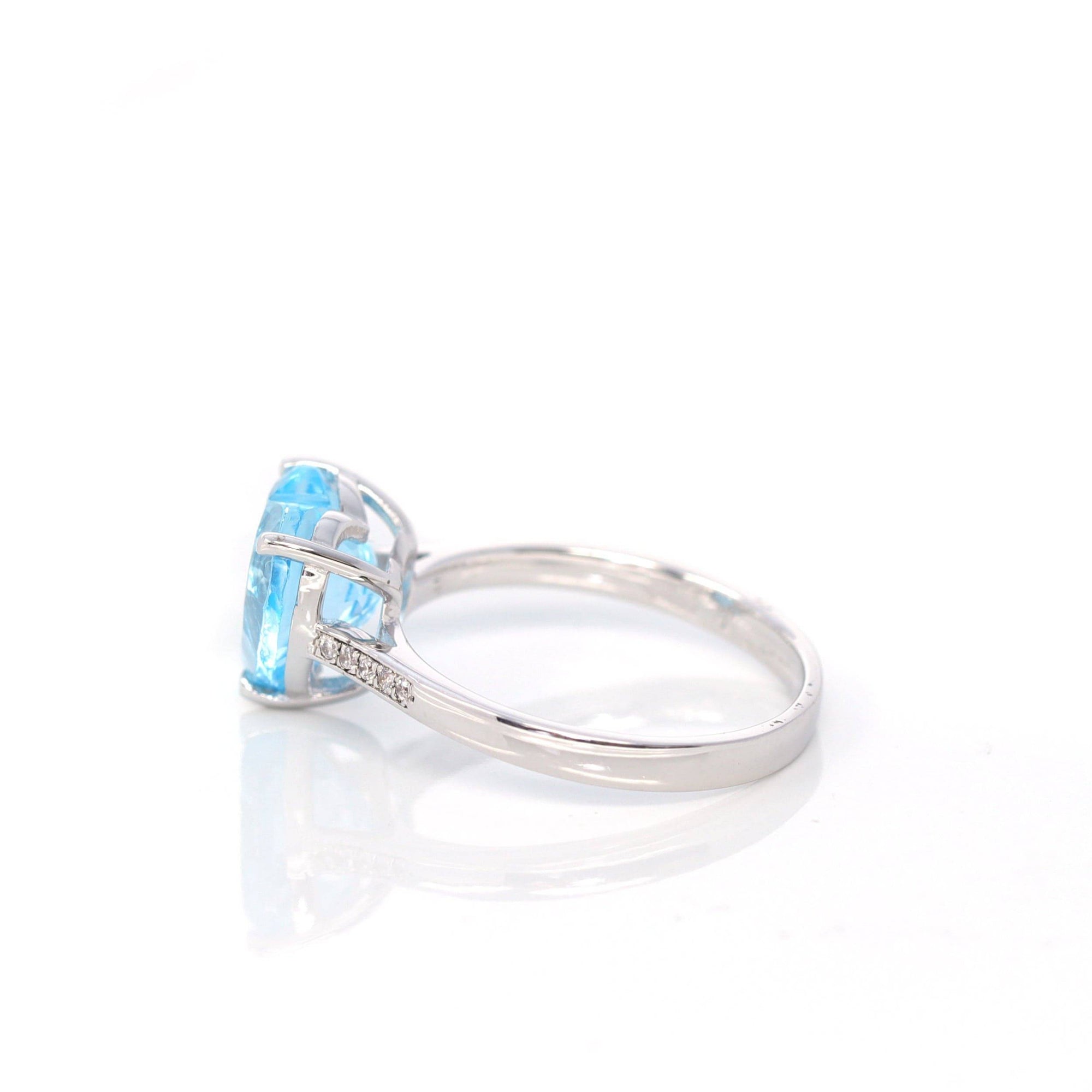 Baikalla Jewelry Gemstone Ring Baikalla™ Sterling Silver Sky Blue Topaz Love Heart Ring