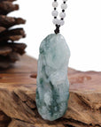 Baikalla Jewelry Jade Carving Necklace Baikalla™ "Soaring dragon" Natural Jadeite Jade Blue Green Pendant Necklace For Men, Collectibles