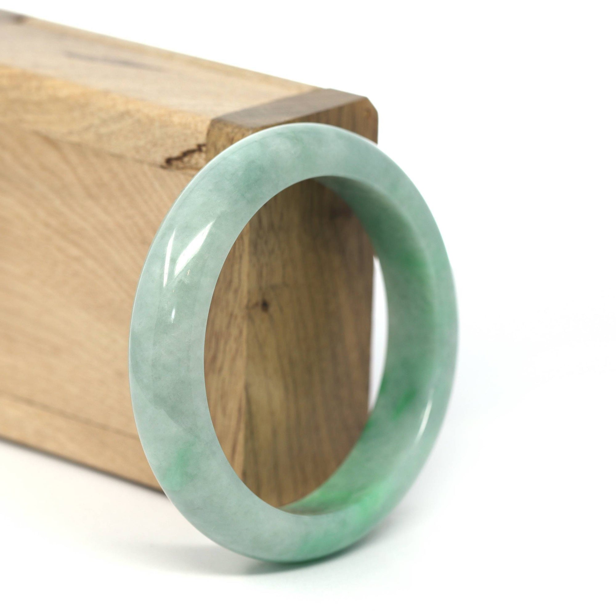 Baikalla Jewelry Jadeite Jade Bangle Bracelet Genuine Burmese Forest Green Jadeite Jade Bangle Bracelet (54.8 mm) #247