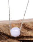 Baikalla Jewelry Jade Pendant Necklace Baikalla™ "Good Luck Button" Necklace Real Lavender Jade Lucky TongTong Pendant Necklace