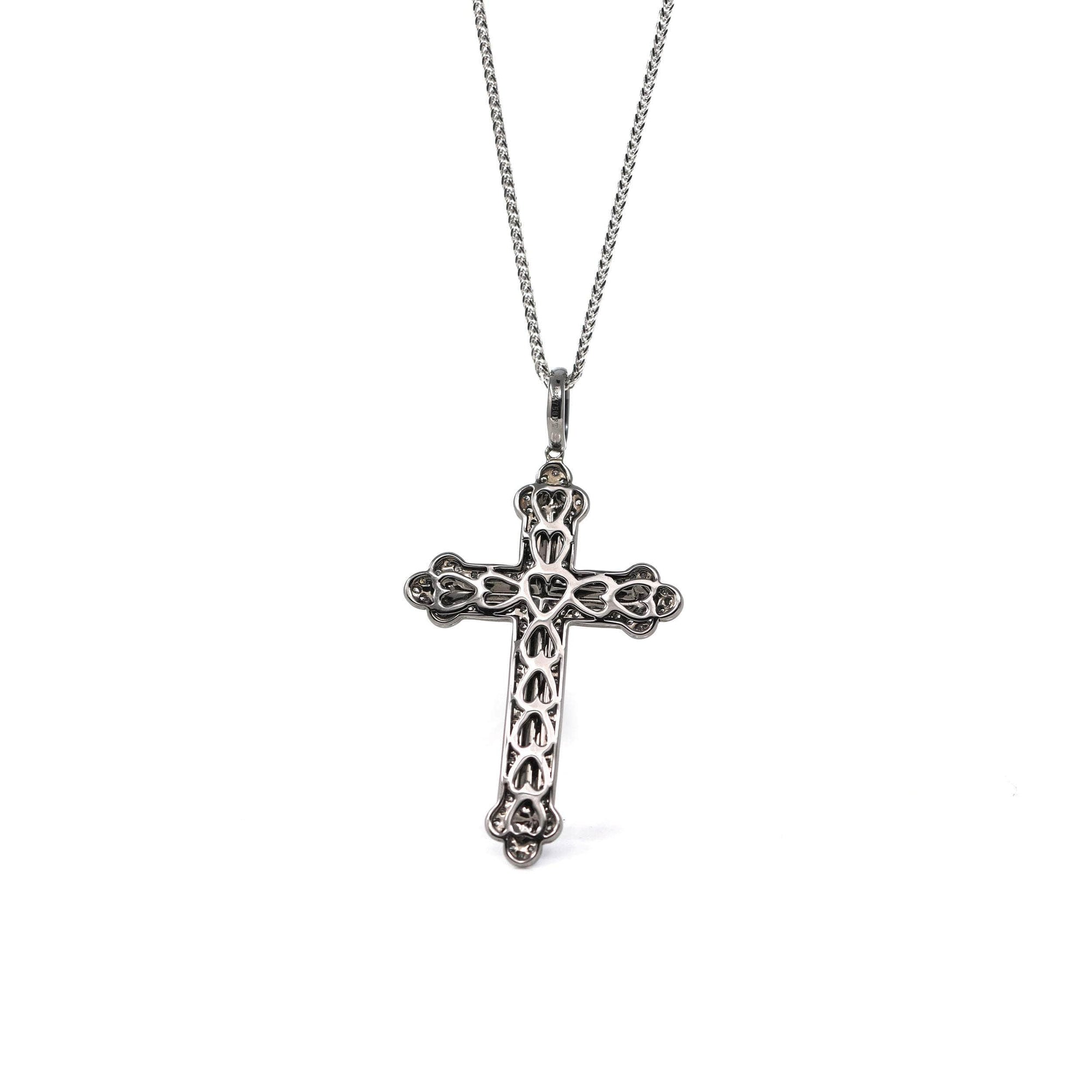 Baikalla Jewelry 24K Pure Yellow Gold Pendant 18K White Gold Cross Pendant Necklace With Diamond