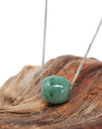 Baikalla Jewelry Jade Pendant Necklace Baikalla™ "Good Luck Button" Necklace Real Blue-Green Jade Lucky TongTong Pendant Necklace