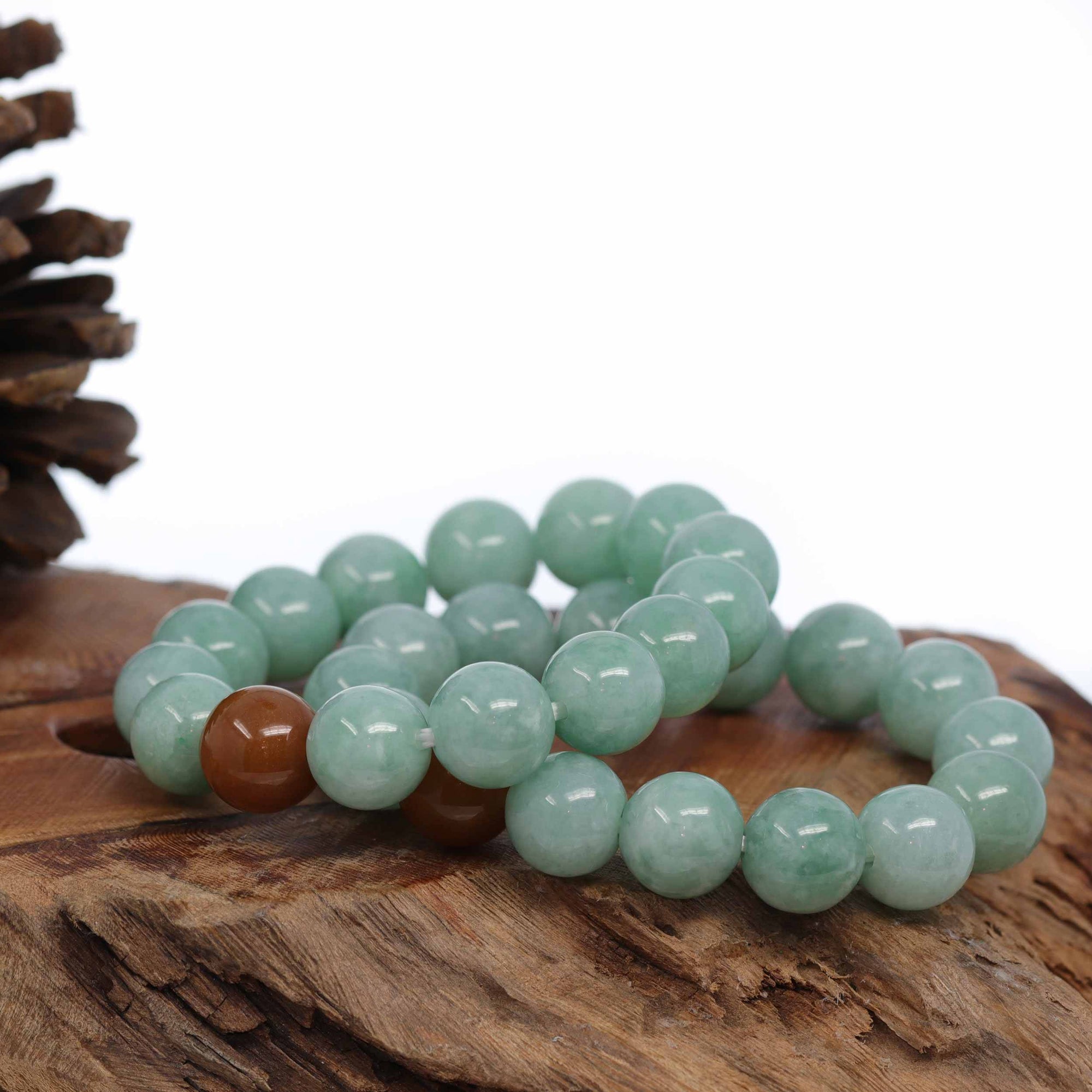 Baikalla Jewelry jade beads bracelet Jadeite Jade 13mm Round Green Beads Bracelet ( 13 mm )