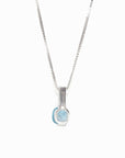 Baikalla Jewelry Gemstone Pendant Necklace Swiss Blue Topaz Baikalla™ 14k White Gold Natural Topaz Prong Set Necklace