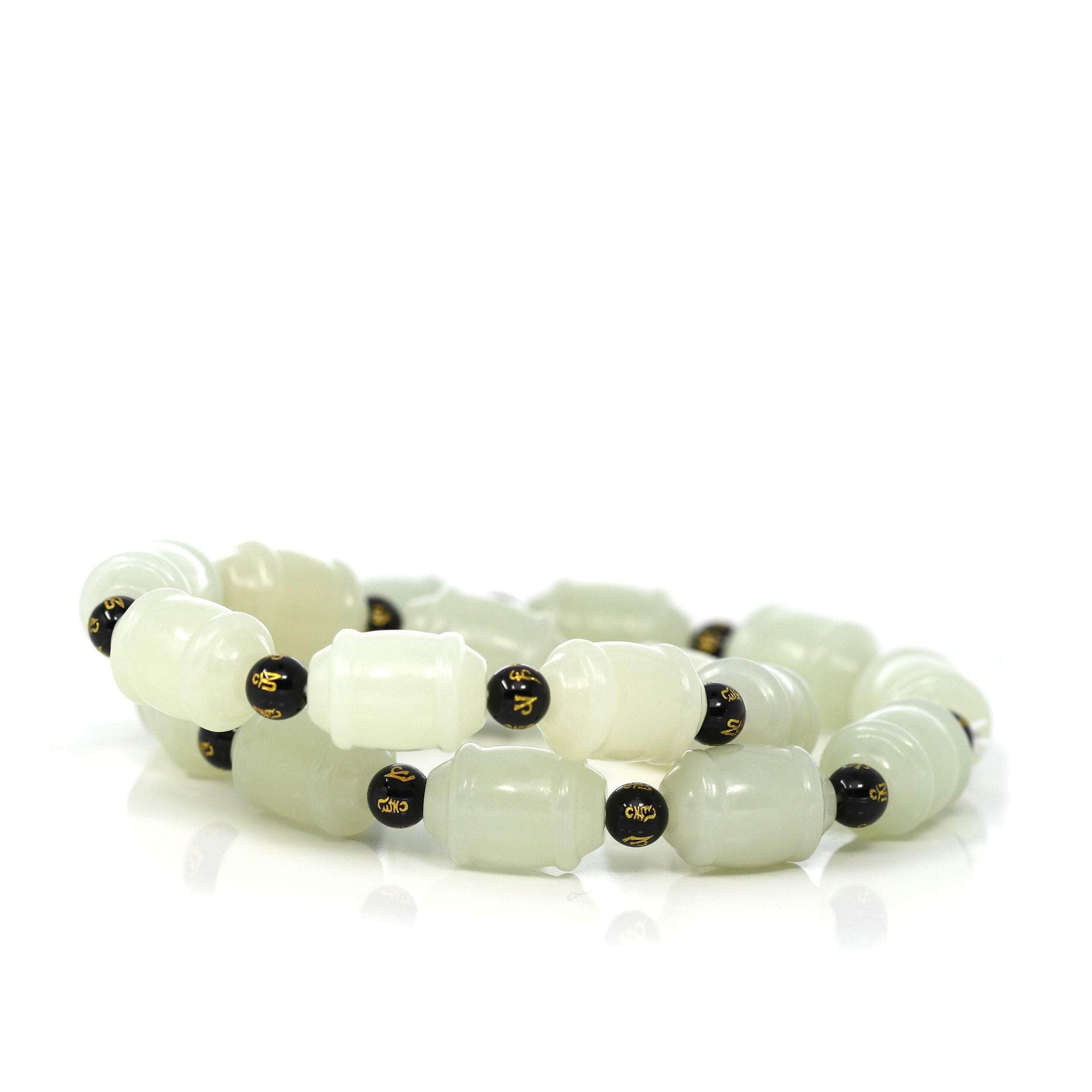 Baikalla Jewelry jade beads bracelet Genuine Nephrite Jade Buddha Symbol TongTong Men&#39;s Bracelet