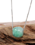 Baikalla Jewelry Jade Pendant Necklace Baikalla™ "Good Luck Button" Necklace Real Blue-Green Jade Lucky TongTong Pendant Necklace