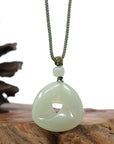 Baikalla Jewelry Jade Pendant Necklace Genuine White Nephrite Jade Violin Pendant Necklace