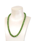 Baikalla Jewelry Jade Beads Necklace Baikalla Genuine Green Nephrite Jade Round Beads Necklace ( 8mm & 9.5mm)